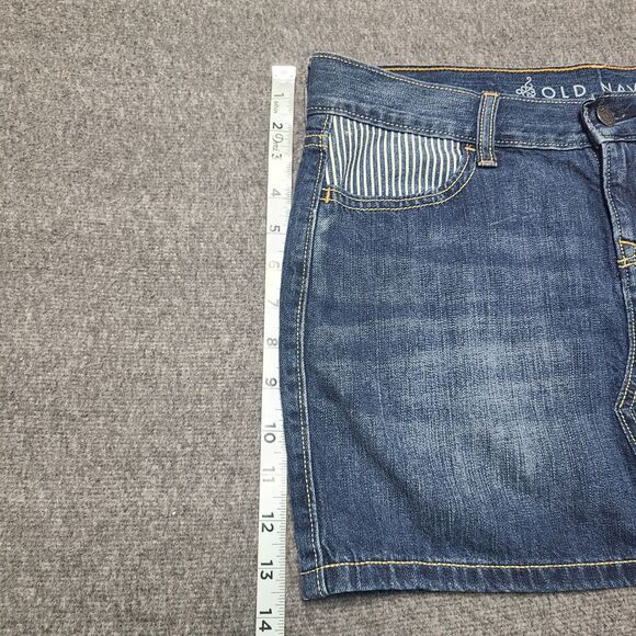 Womens Jeans Skirt 4 Blue Mini Beach Walking Fun Boho Denim - Picture 3 of 8